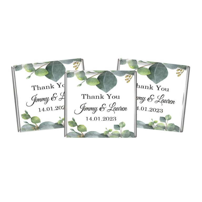 Eucalyptus Watercolour Petite Personalised Chocolates