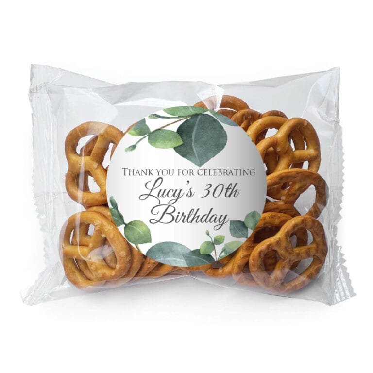Eucalyptus Watercolour Personalised Pretzel Bags