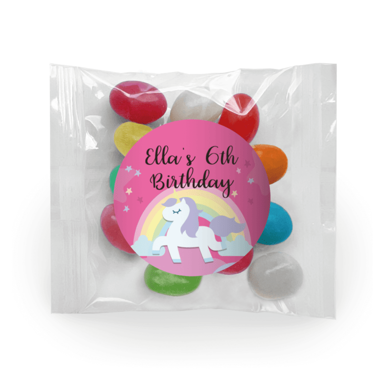 Rainbow unicorn Personalised Jelly Bean Bags