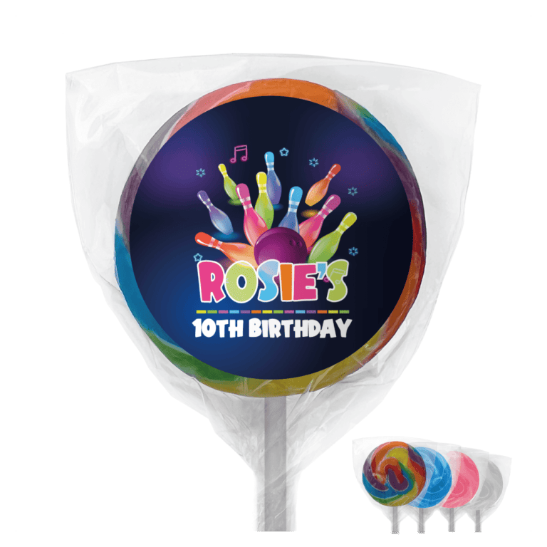 Ten Pin Bowling Party Custom Lollipops