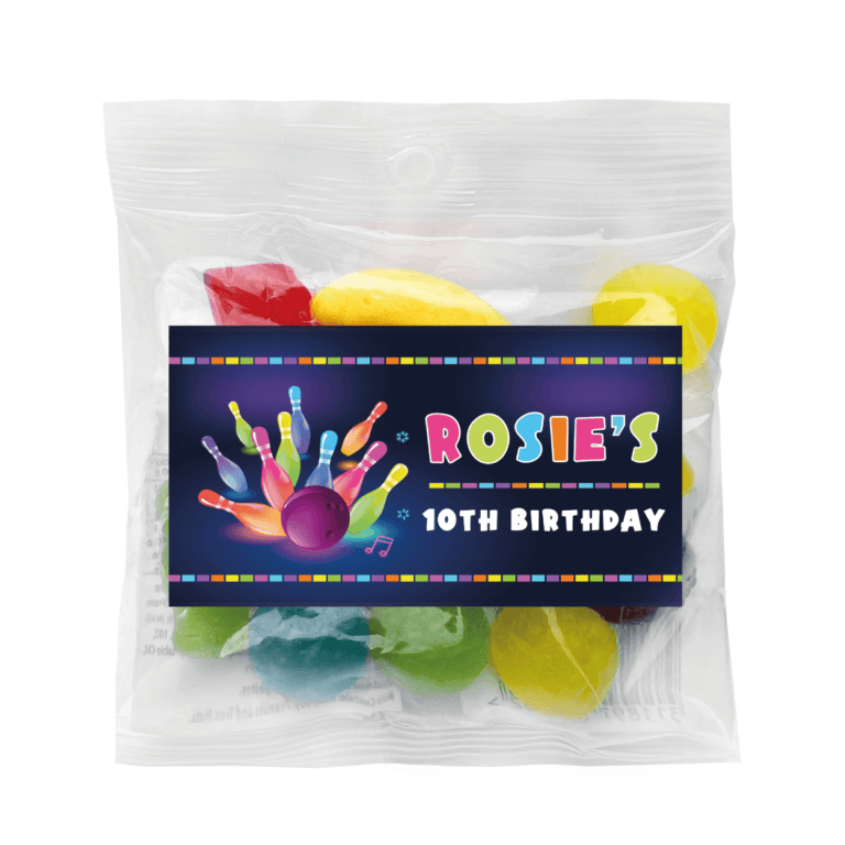 Ten Pin Bowling Party Custom Lolly Bags