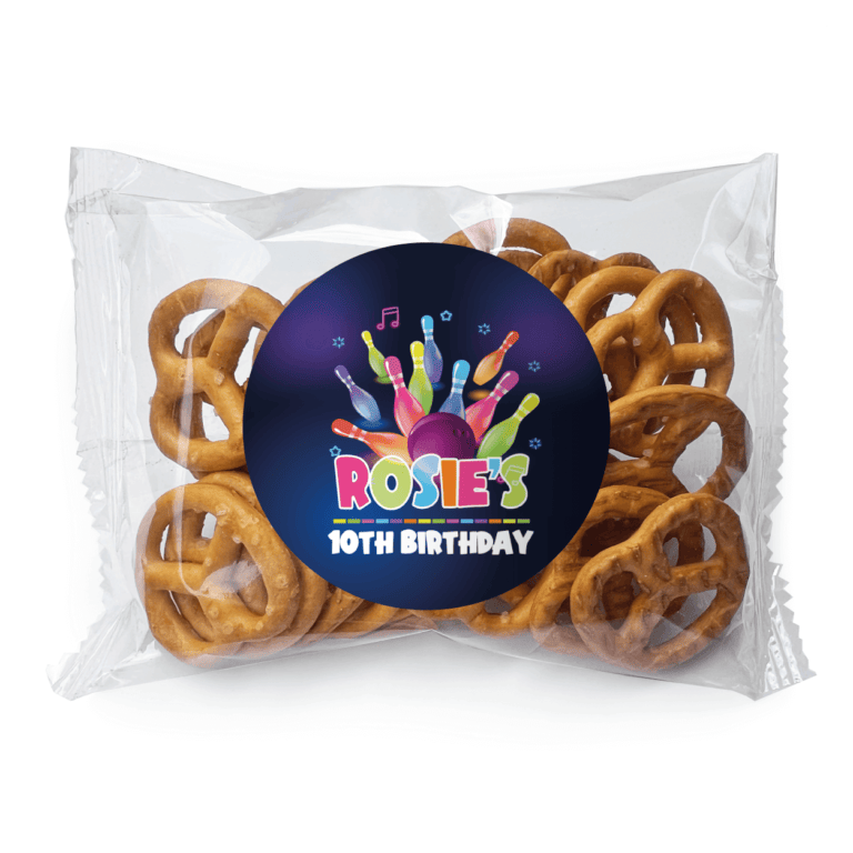Ten Pin Bowling Party Personalised Pretzel Bags
