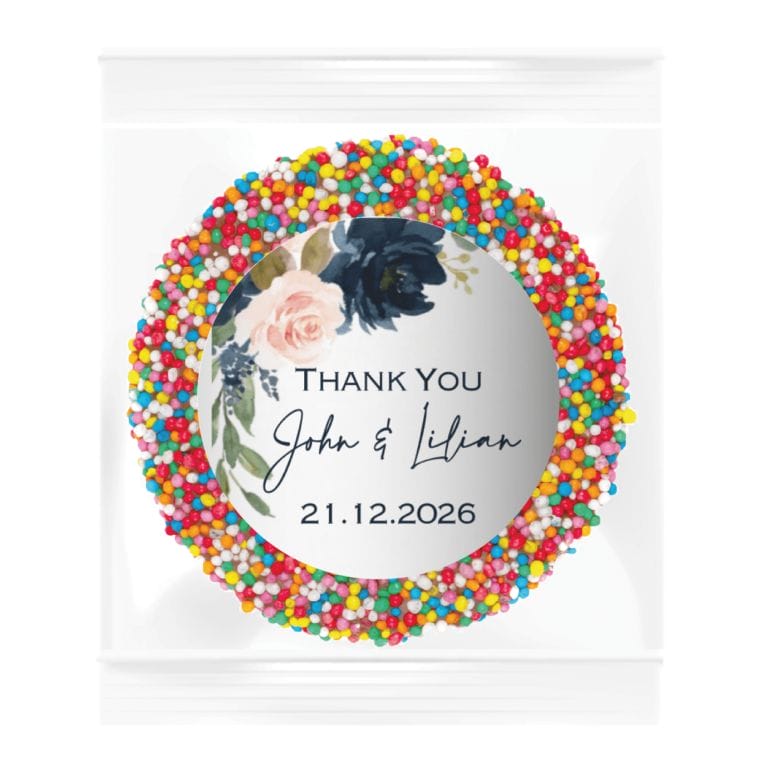 Blue Mauve & Pink Florals Personalised Chocolate Giant Freckle