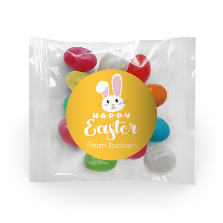 Yellow Easter Bunny Custom Jelly Bean Bags