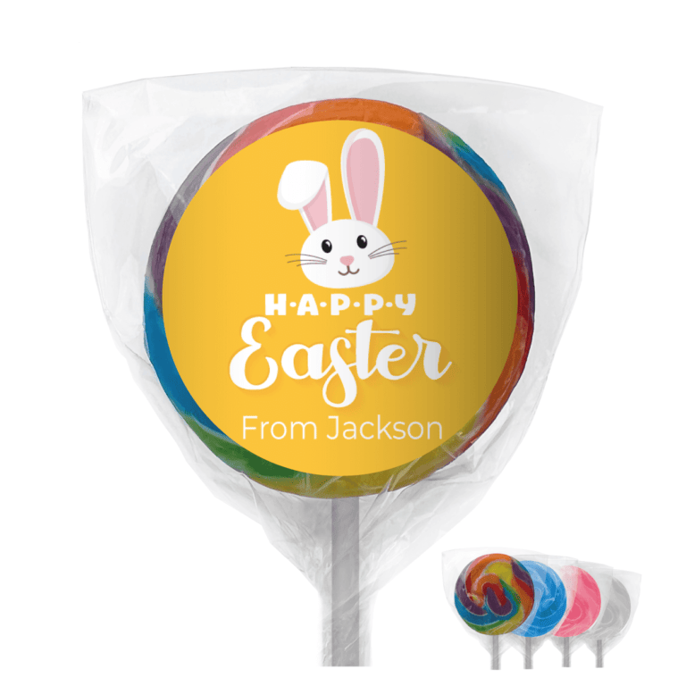 Yellow Bunny Custom Easter Lollipops
