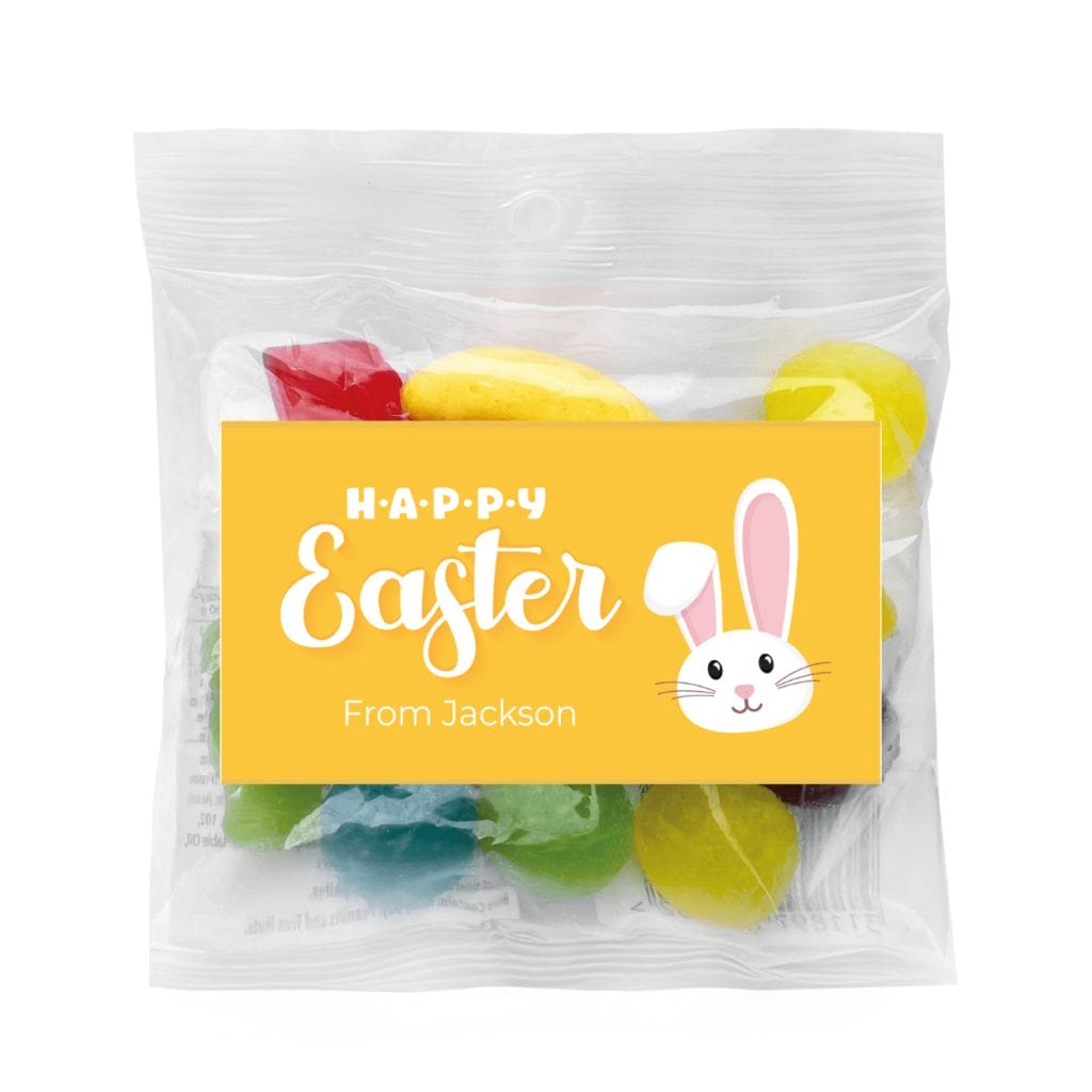 yellow easter bunny custom lolly bags