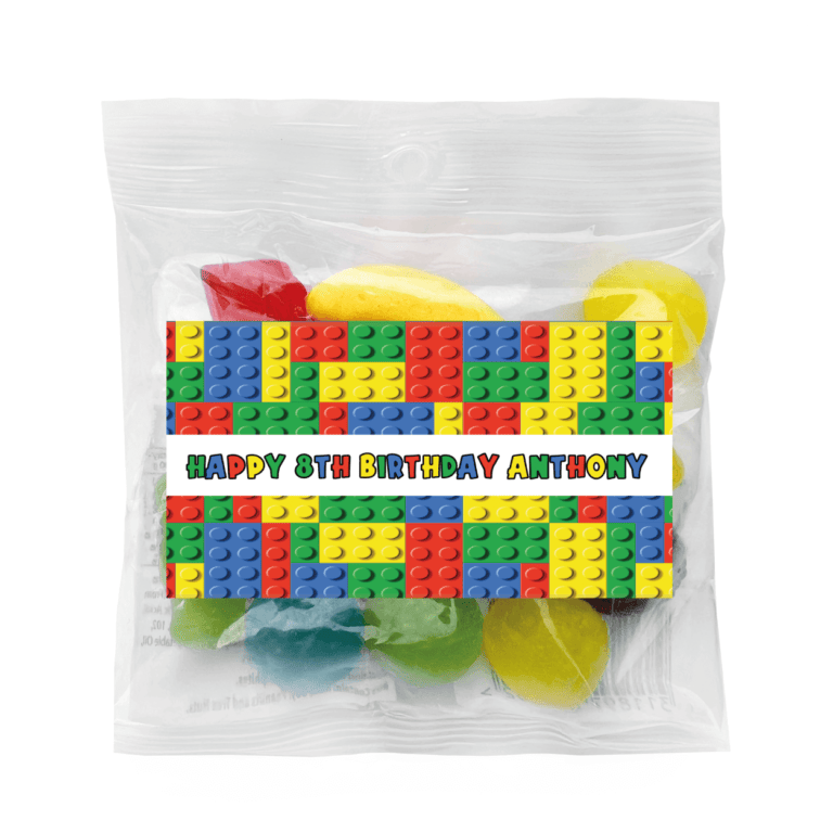 Lego Bricks Theme Personalised Lolly Bags