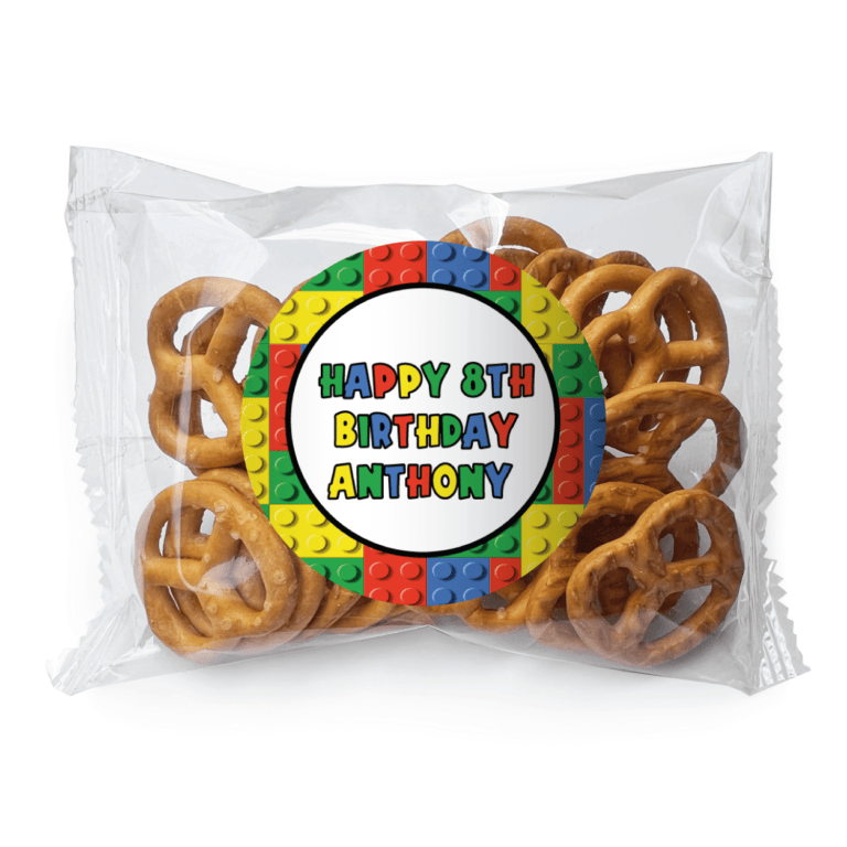 Lego Bricks Theme Personalised Pretzel Bags