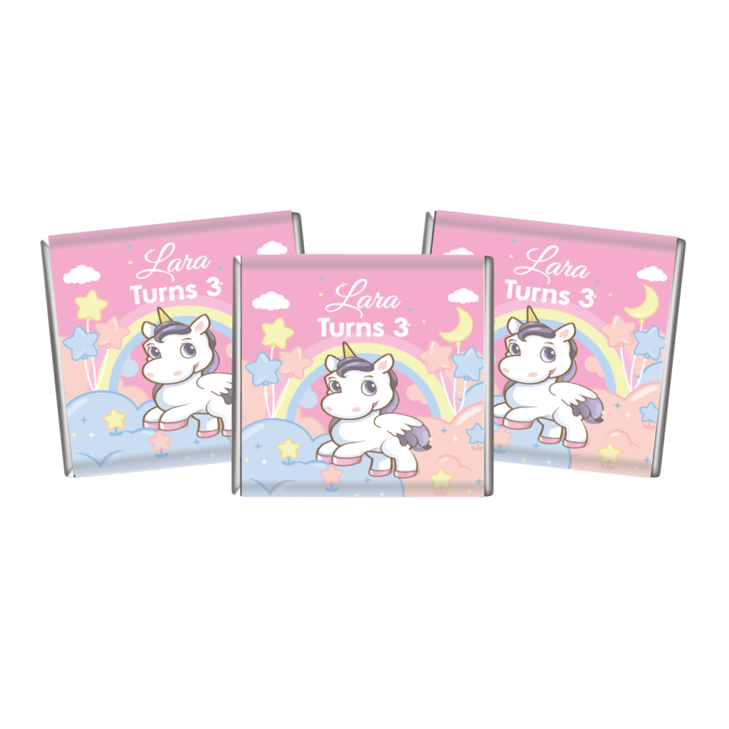 unicorn party personalised mini jelly bean bags