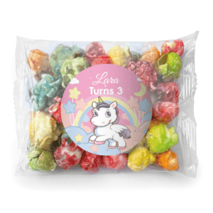 unicorn party personalised mini jelly bean bags