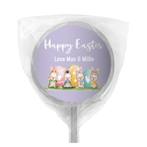 watercolour easter bunnies lollipop white custom