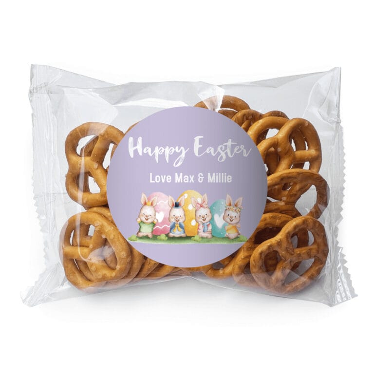 Watercolour Easter Bunnies Custom Pretzel Bags