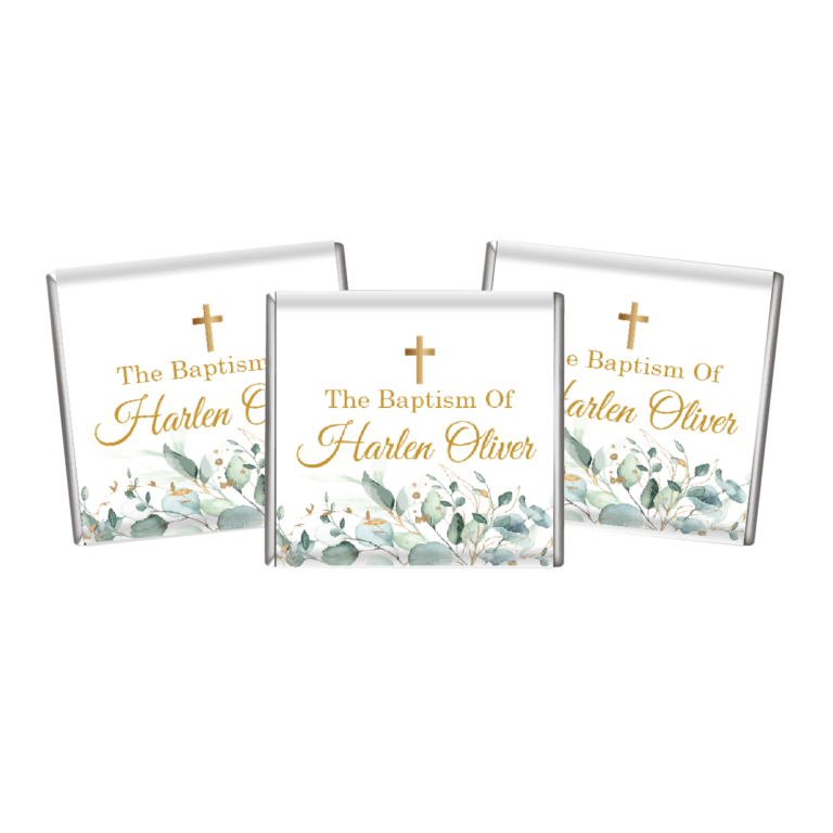 Green Leaves & Gold Cross Petite Chocolates