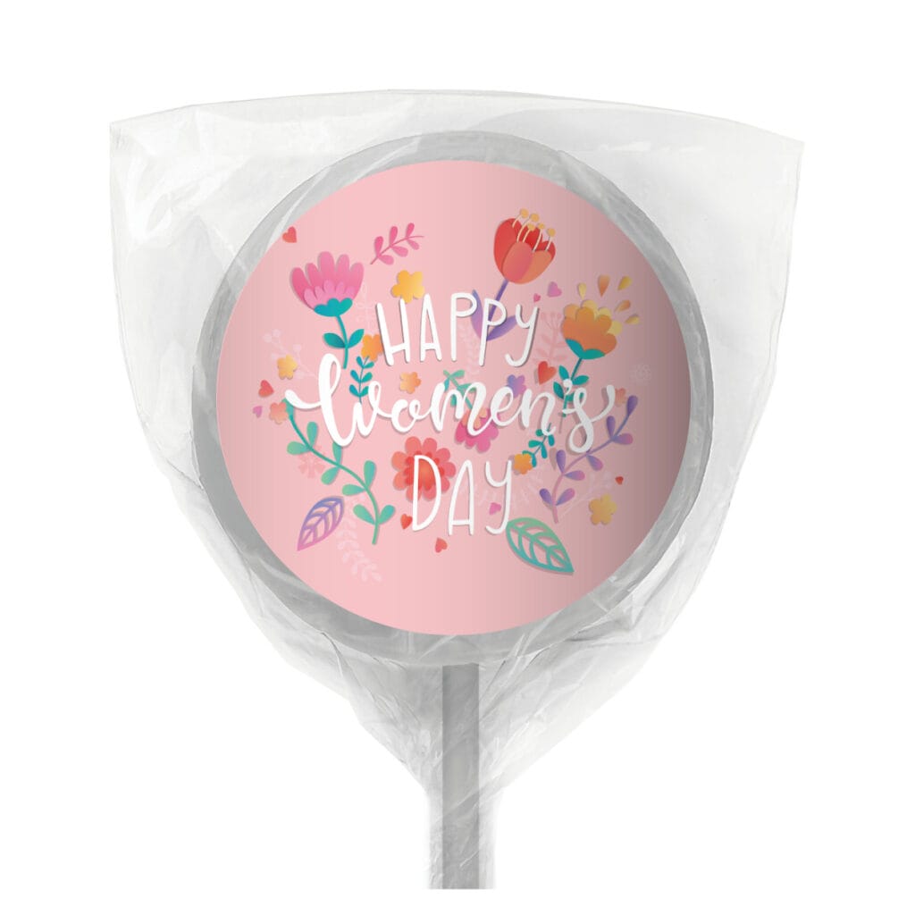 pastel florals favors lollipop white