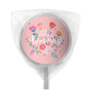 pastel florals favors lollipop white