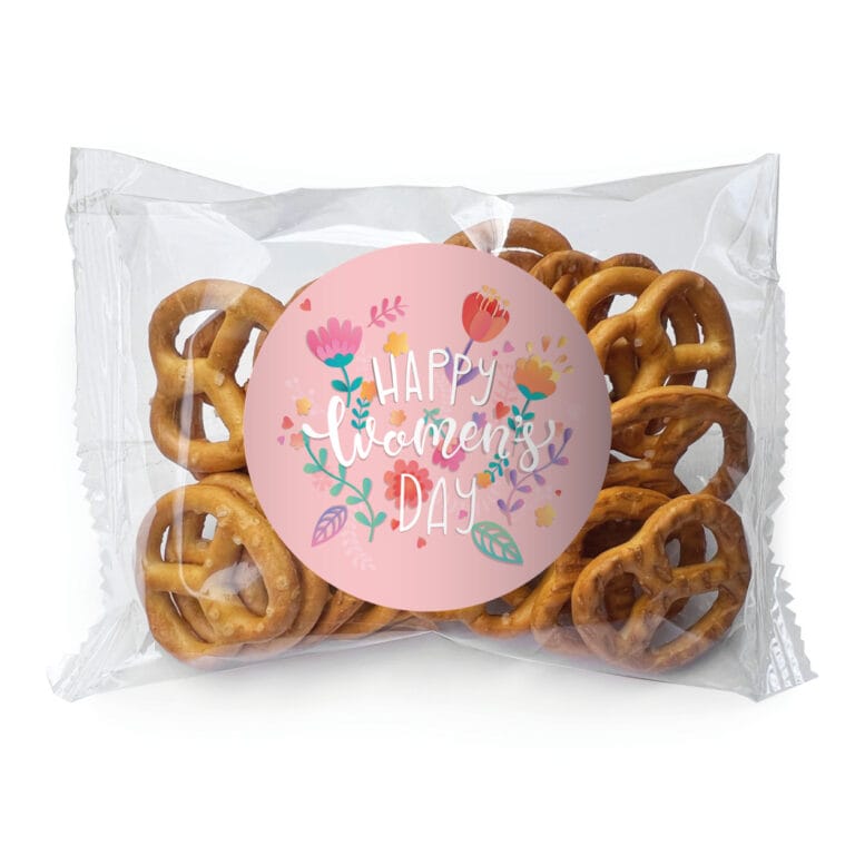 Pastel Florals Womens Day Custom Pretzel Bags