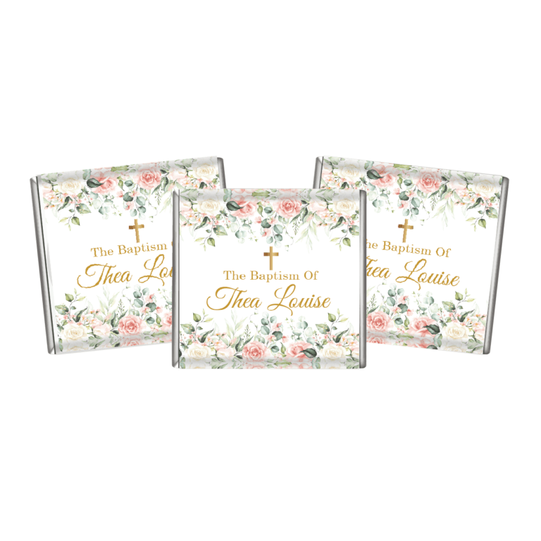 Pink & Cream Roses & Cross Petite Chocolates