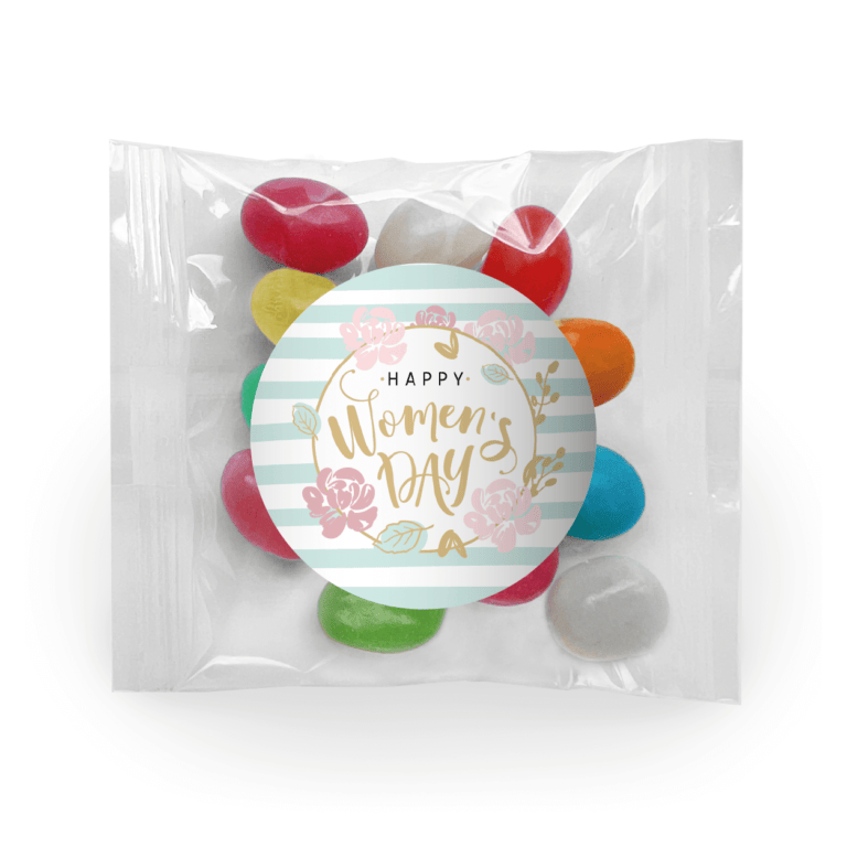 Pretty Pastel Posy Womens Day Custom Jelly Bean Bag Favors