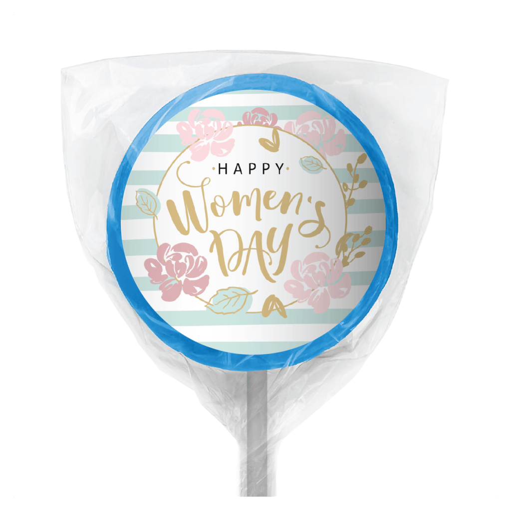 pretty pastel florals favors lollipop blue