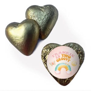 tie dye personalised chocolate bar party favours
