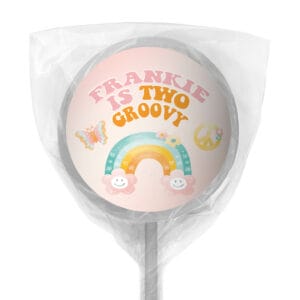 groovy retro white lollipop party favours
