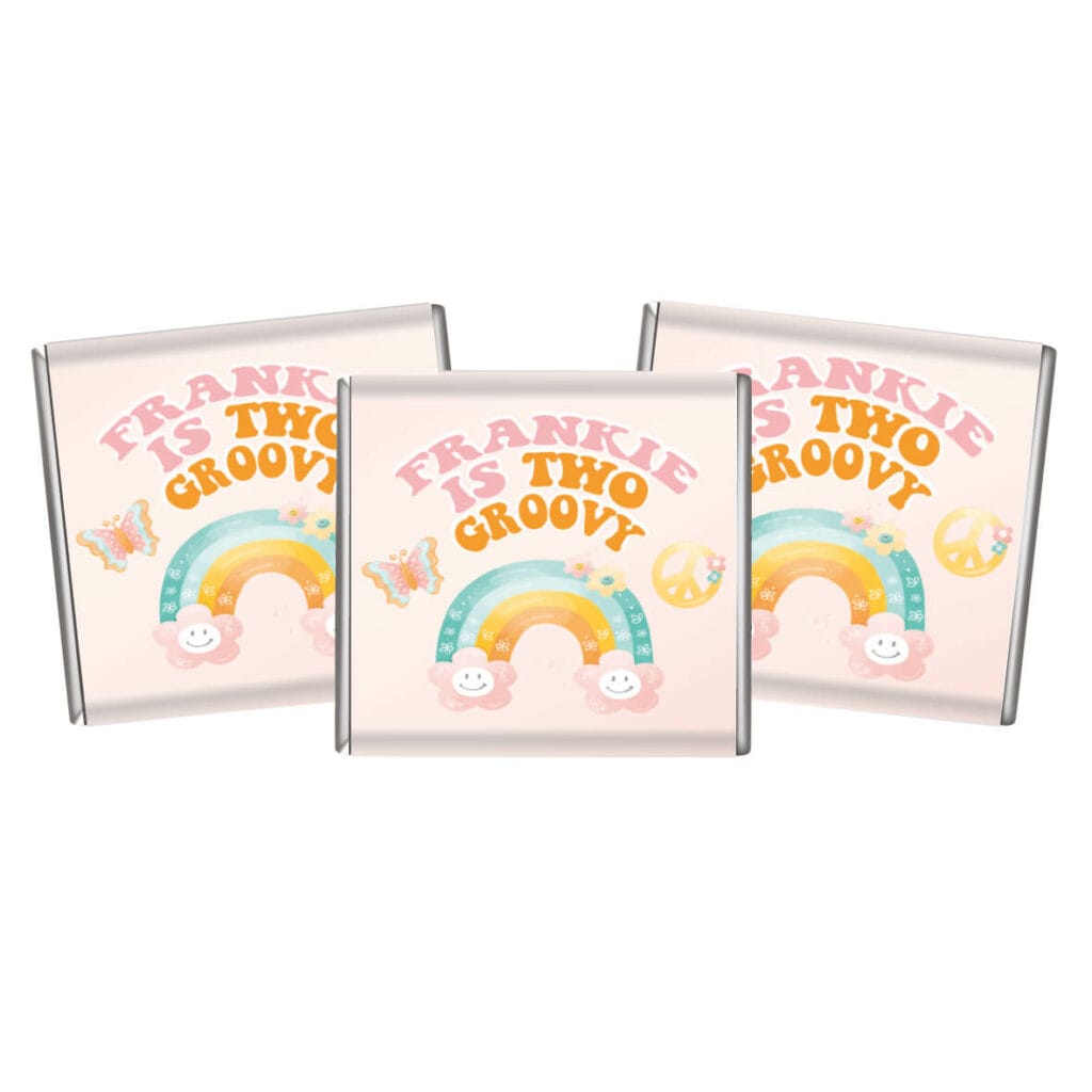 groovy retro theme mini chocolates