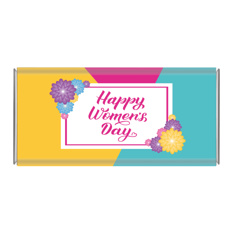 Bright Blossoms Womens Day Custom Chocolate Bars