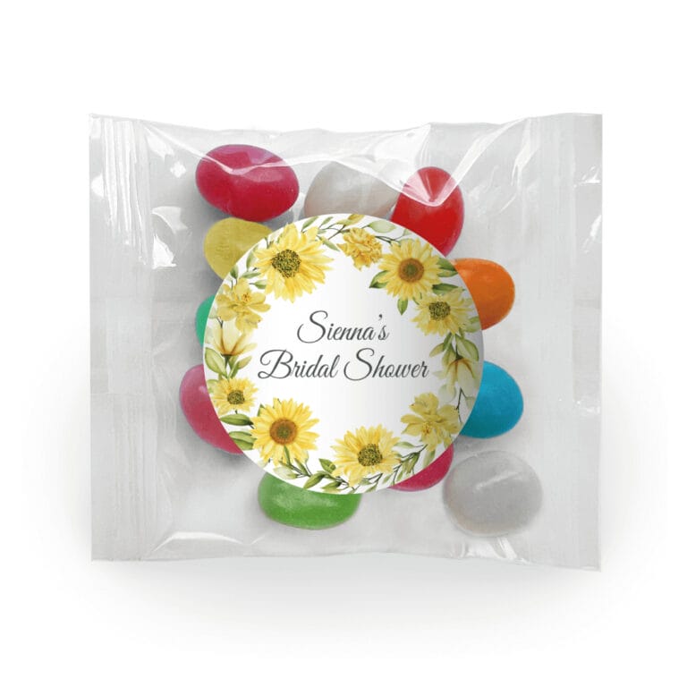 Sunflowers Custom Jelly Bean Bag Favors