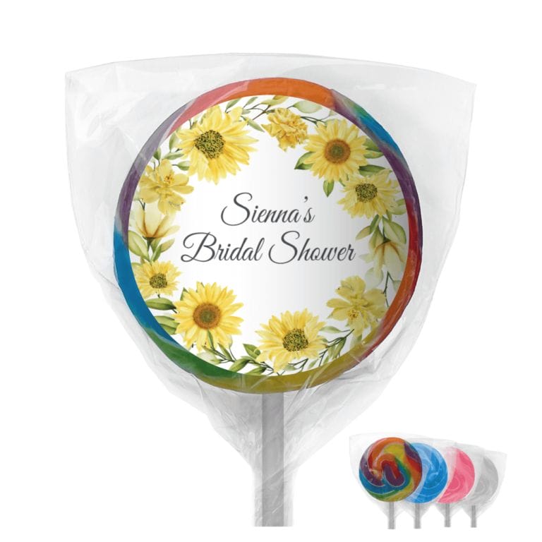 Sunflowers Custom Lollipop Favors