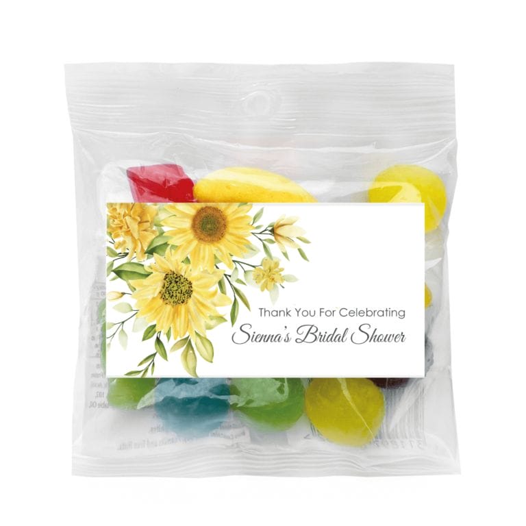 Sunflowers Personalised Lolly Bag Favors