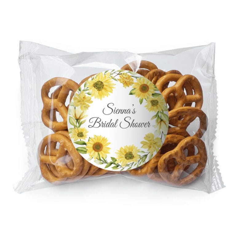 Sunflowers Custom Pretzel Bag Favors