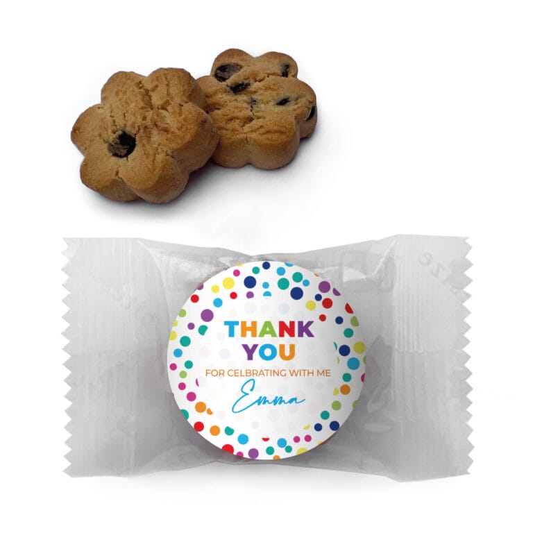 Rainbow Polka Dots Personalised Mini Cookies