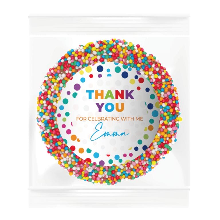 Rainbow Polka Dots Personalised Giant Chocolate Freckle