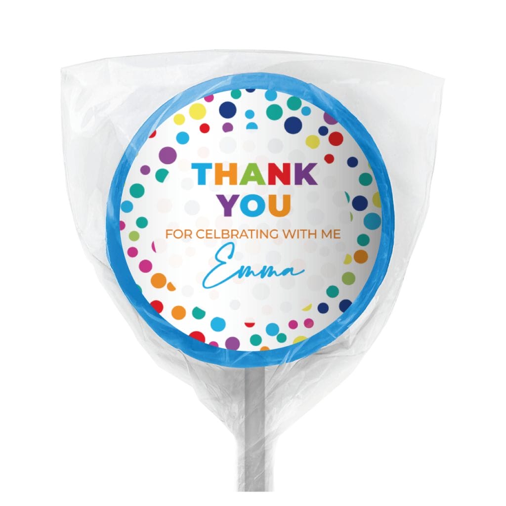 rainbow polka dots personalised chocolate bars