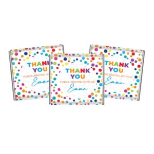 rainbow polka dots personalised chocolate mini