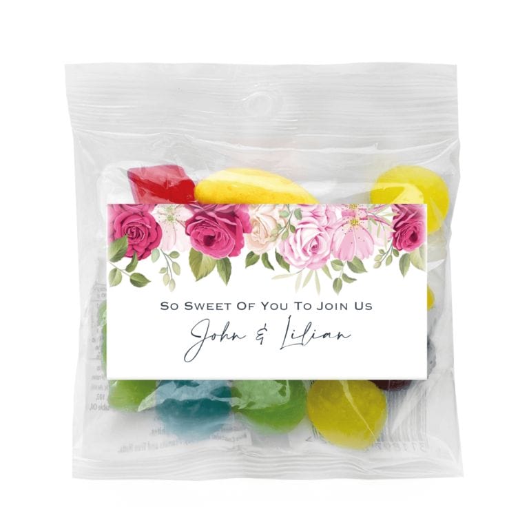 Rose Waterfall Custom Lolly Bag Favors