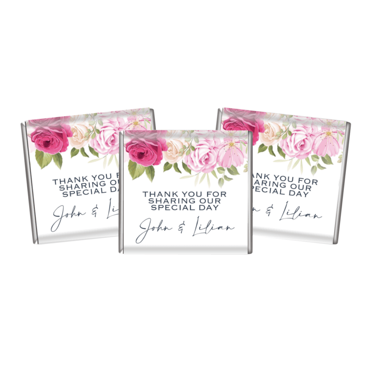 Rose Waterfall Petite Personalised Chocolate Favours