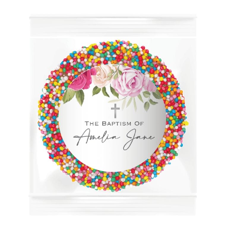 Rose Waterfall & Cross Custom Premium Giant Chocolate Freckle