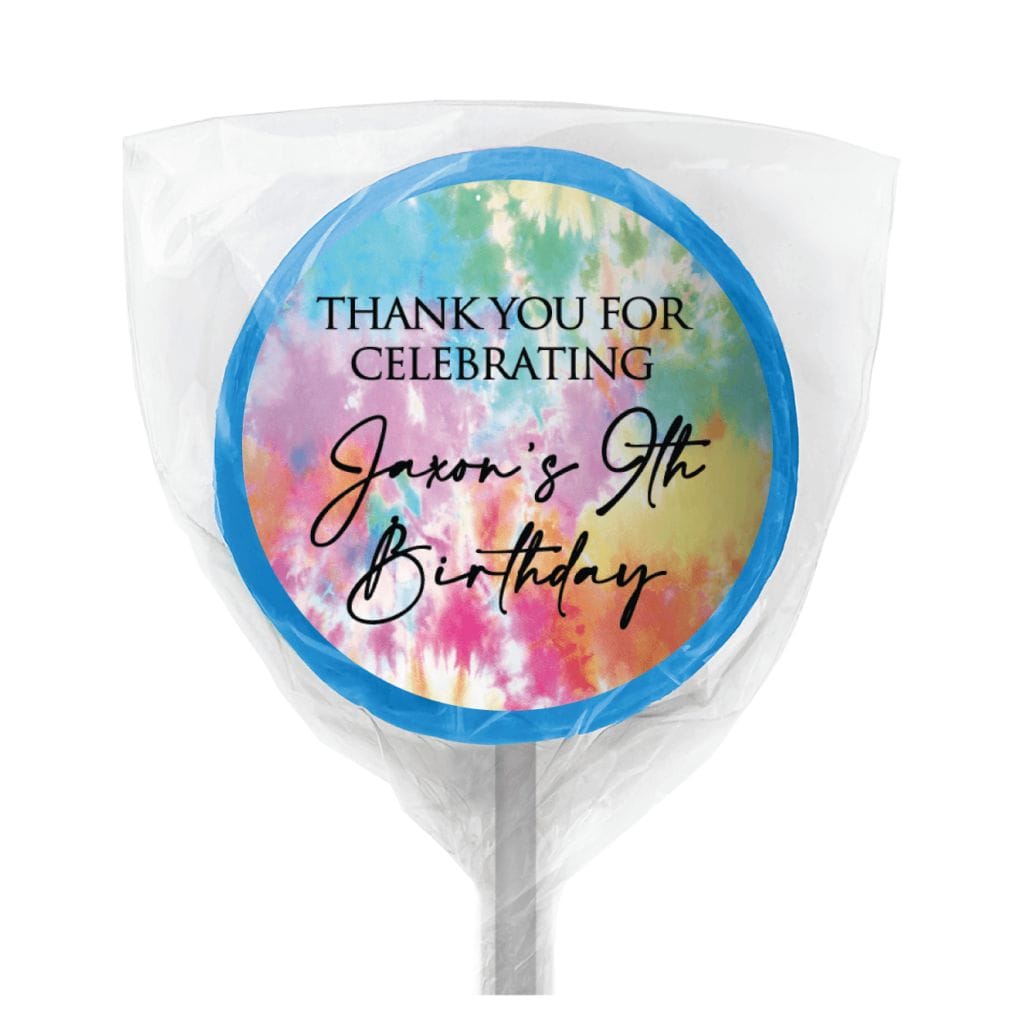 tie dye theme lollipop blue