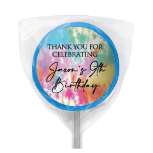tie dye theme lollipop blue