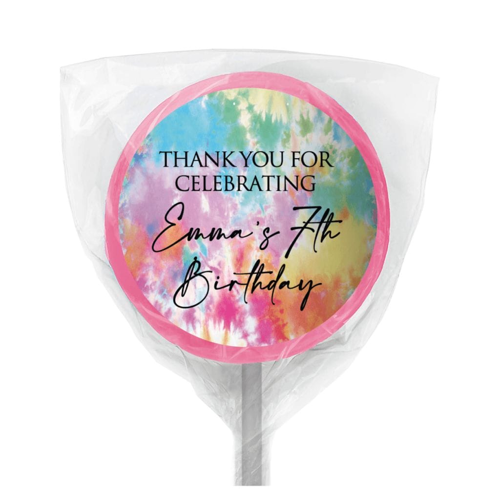 tie dye theme lollipop pink