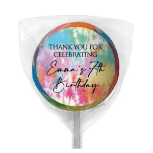 tie dye theme lollipop rainbow