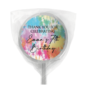 tie dye theme lollipop white