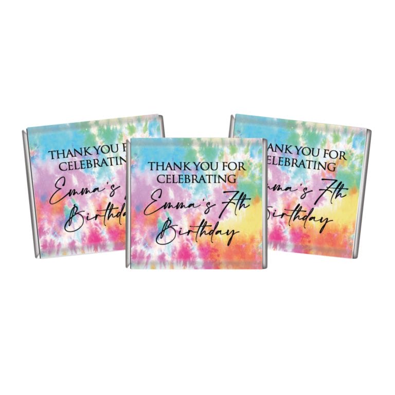 Tie Dye Theme Petite Personalised Chocolates