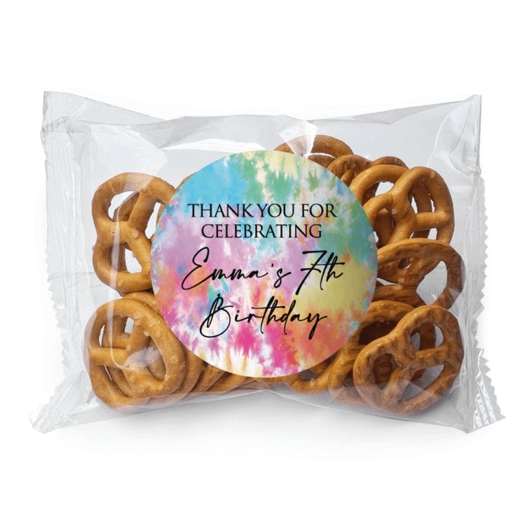 Tie Dye Theme Personalised Pretzel Bags