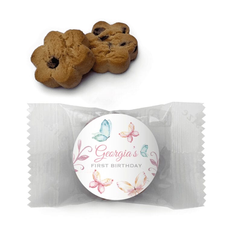 Pastel Butterfly Theme Personalised Mini Cookies