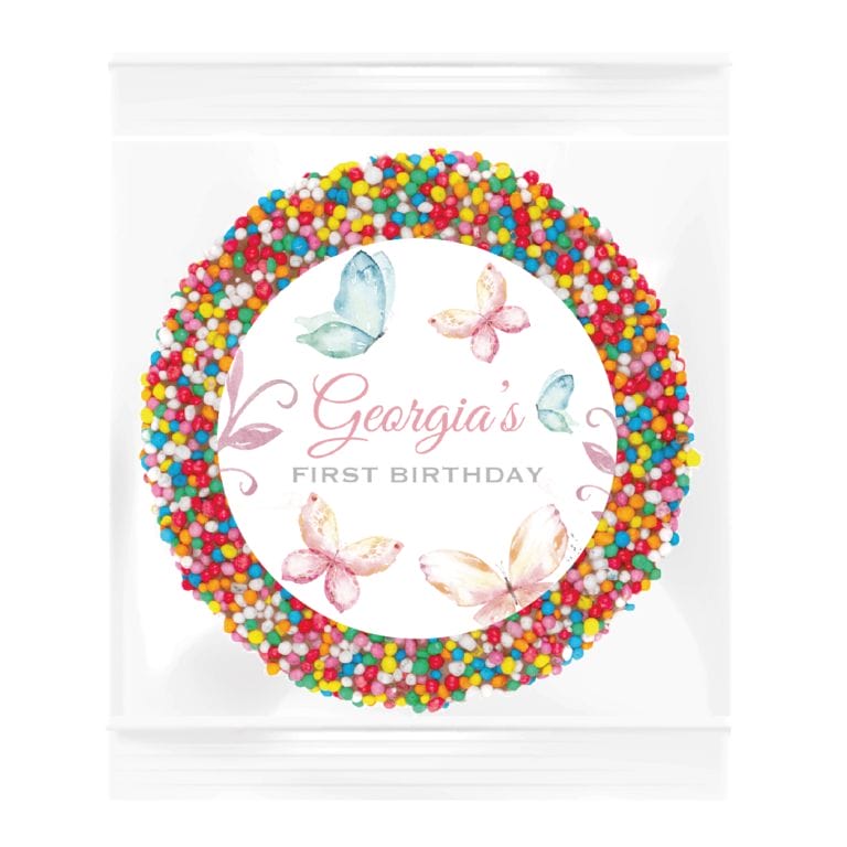 Pastel Butterfly Theme Custom Giant Chocolate Freckle