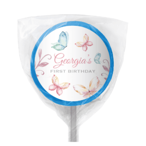 watercolour butterflies lollipop blue