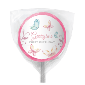 watercolour butterflies lollipop pink