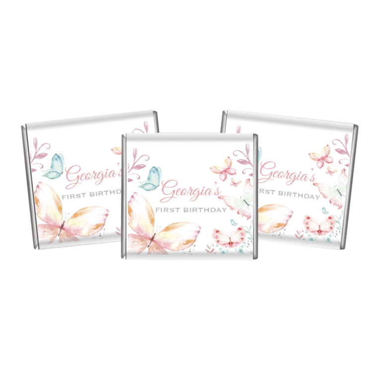 Pastel Butterfly Theme Petite Custom Chocolate Favours